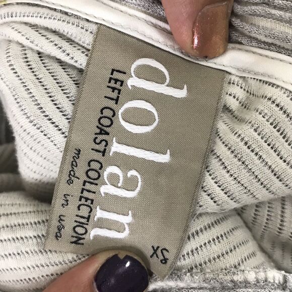 Anthropologie Dolan Grey Ribbed Off‎ Shoulder Long Sleeve Knit Top XS - Picture 4 of 8